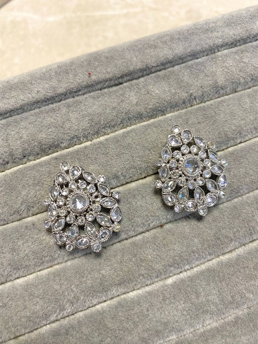 Silver Crystal Earring Tops - SOKORA JEWELSSilver Crystal Earring Tops