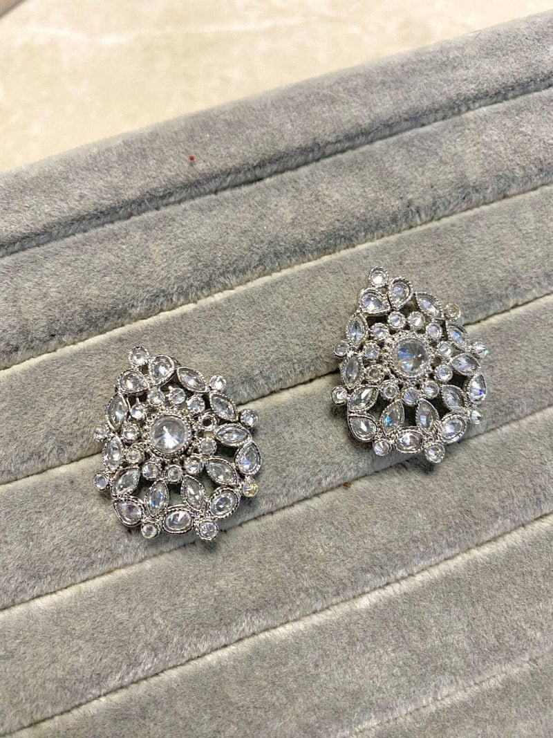 Silver Crystal Earring Tops - SOKORA JEWELSSilver Crystal Earring Tops