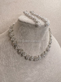 Silver Crystal Necklace set - SOKORA JEWELSSilver Crystal Necklace setNECKLACE SETS