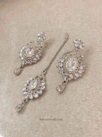 Silver Earring and Tikka set - SOKORA JEWELSSilver Earring and Tikka set
