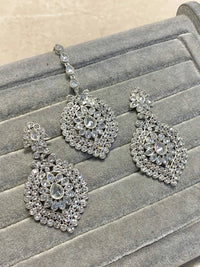 Silver Earring & Tikka Set - SOKORA JEWELSSilver Earring & Tikka Set