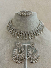Silver Ghungroo Necklace Set - Silver - SOKORA JEWELSSilver Ghungroo Necklace Set - Silver