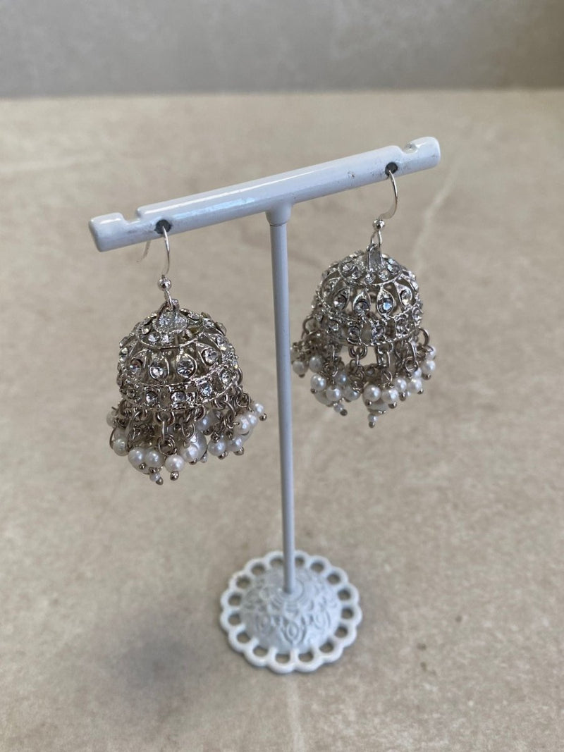 Silver Jhumka earrings - SOKORA JEWELSSilver Jhumka earrings