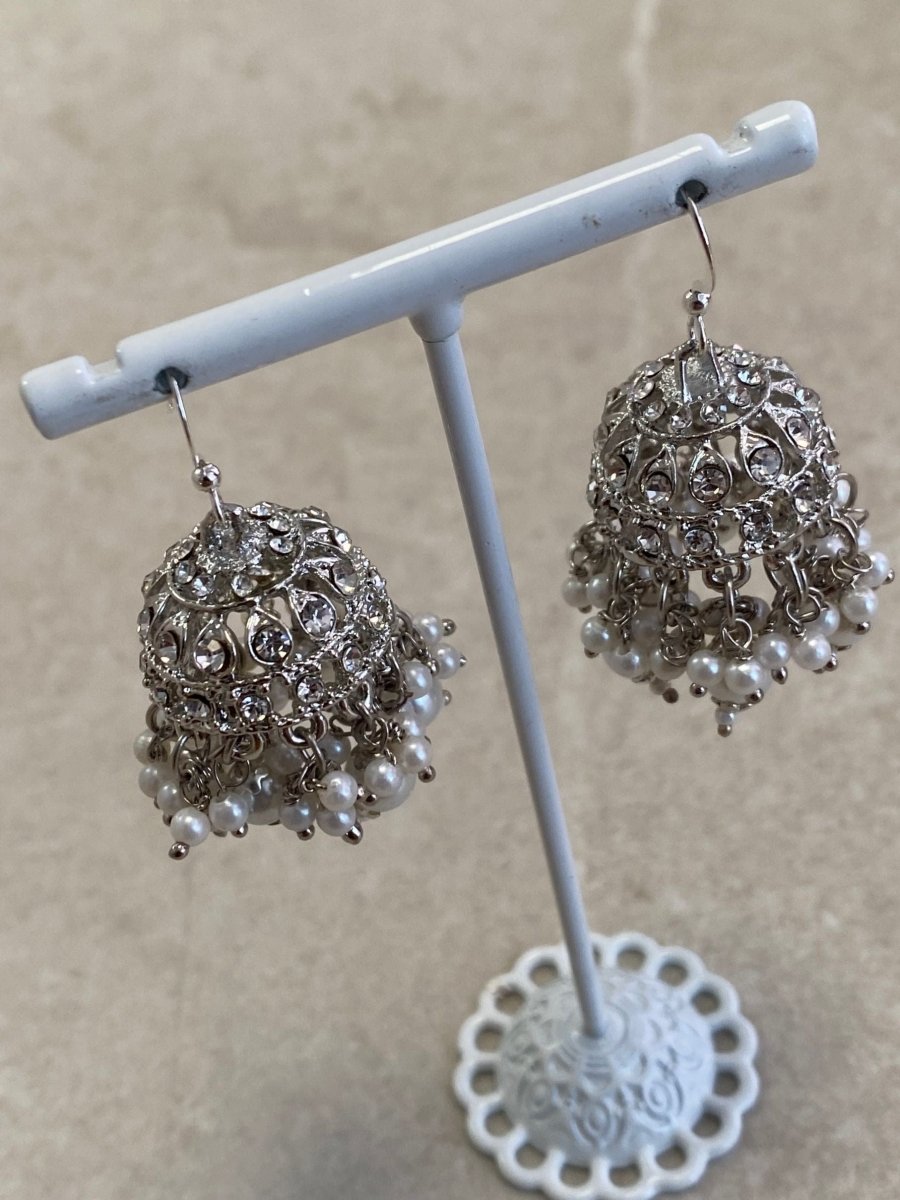 Silver Jhumka earrings - SOKORA JEWELSSilver Jhumka earrings