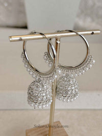 Silver Jhumka Hoops - SOKORA JEWELSSilver Jhumka Hoops