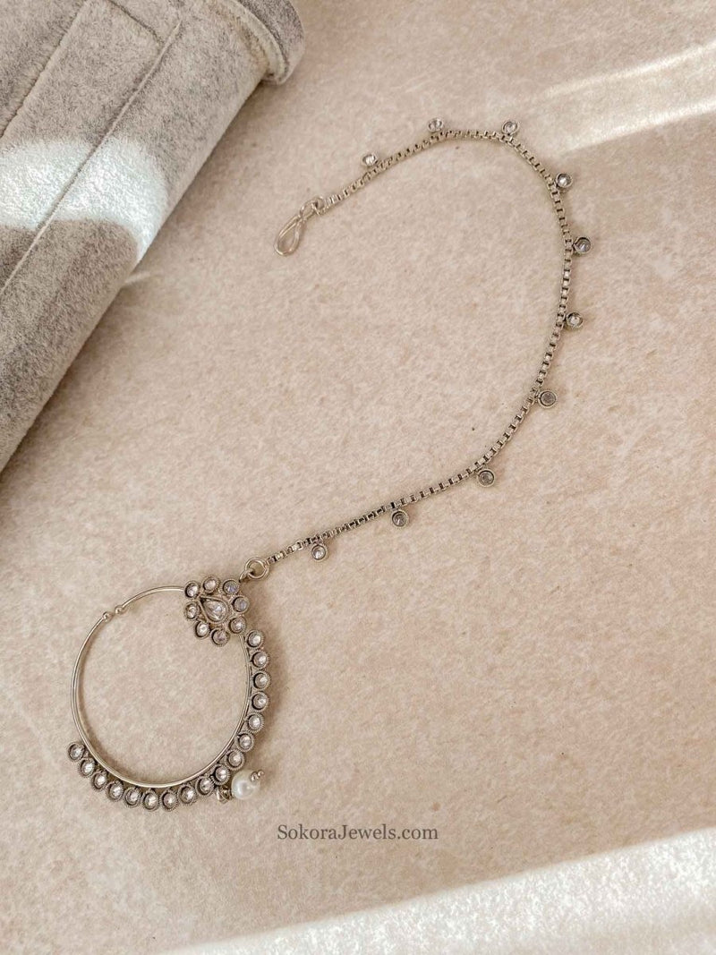 Silver Nose Ring - Pearl - SOKORA JEWELSSilver Nose Ring - Pearl