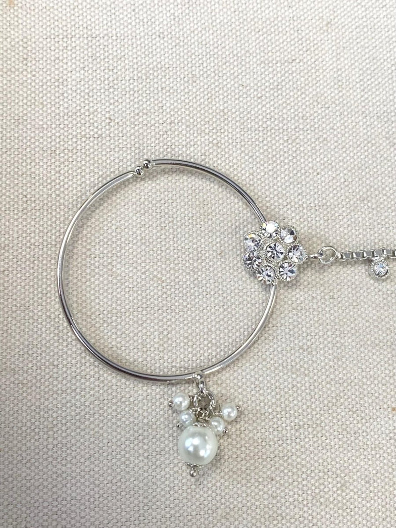 Silver Nose ring - Pearl (Slide type) - SOKORA JEWELSSilver Nose ring - Pearl (Slide type)