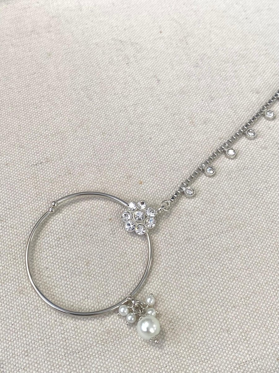 Silver Nose ring - Pearl (Slide type) - SOKORA JEWELSSilver Nose ring - Pearl (Slide type)