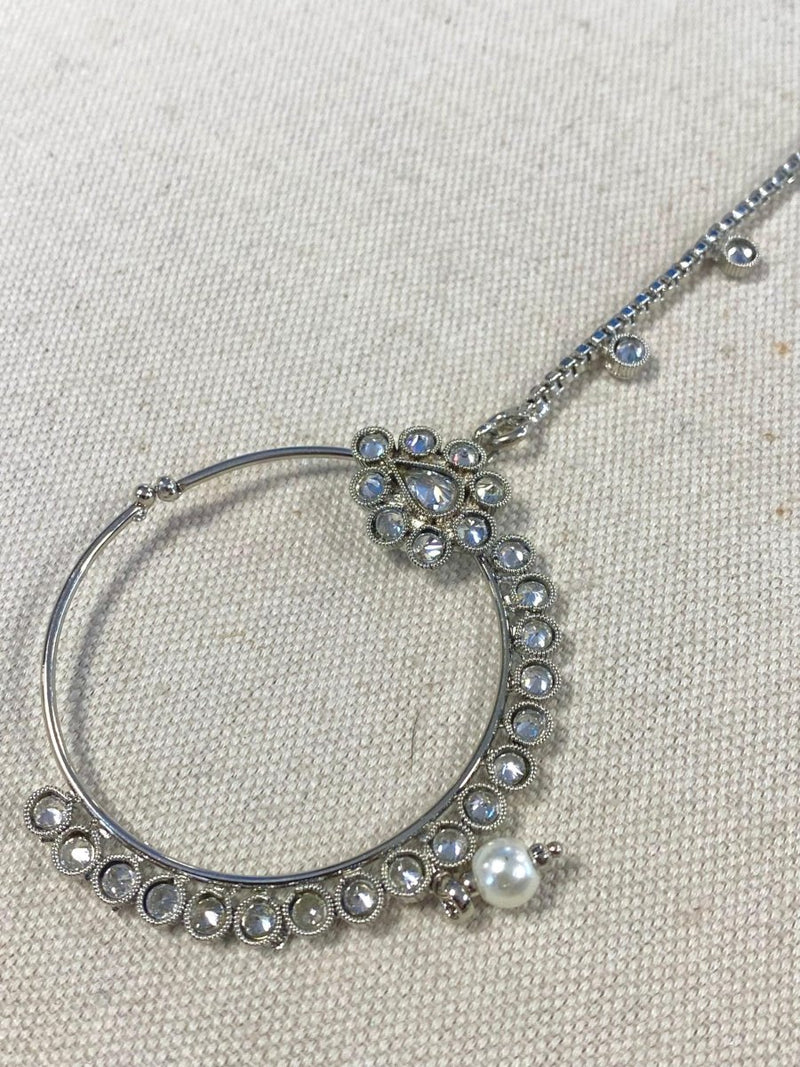 Silver Nose ring - Pearl (Slide type) - SOKORA JEWELSSilver Nose ring - Pearl (Slide type)