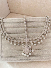 Silver & Pearl Mathapatti - Silver - SOKORA JEWELSSilver & Pearl Mathapatti - Silver