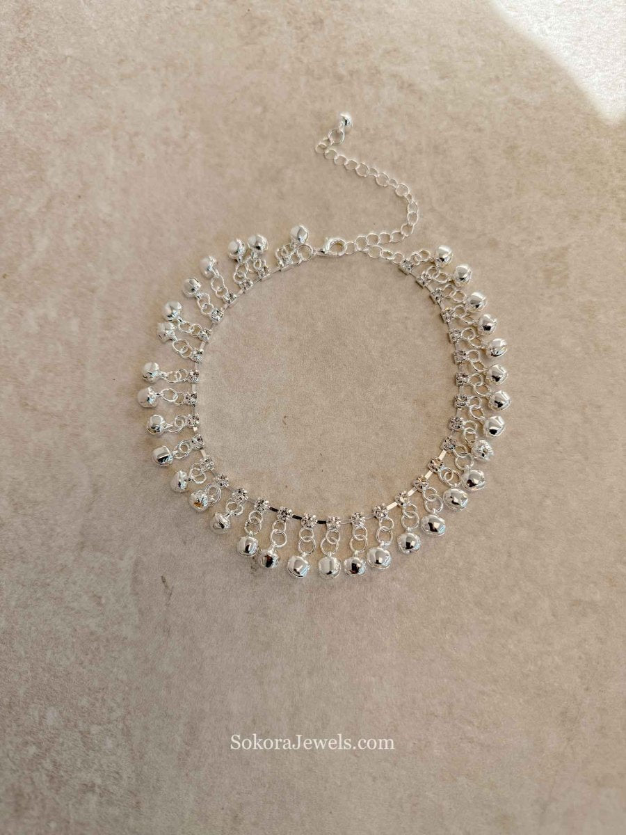 Silver Tone Ghungroo Anklet – Bridal Payal (Sold Individually) - SOKORA JEWELSSilver Tone Ghungroo Anklet – Bridal Payal (Sold Individually)