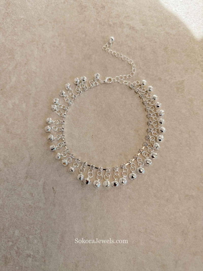 Silver Tone Ghungroo Anklet – Bridal Payal (Sold Individually) - SOKORA JEWELSSilver Tone Ghungroo Anklet – Bridal Payal (Sold Individually)