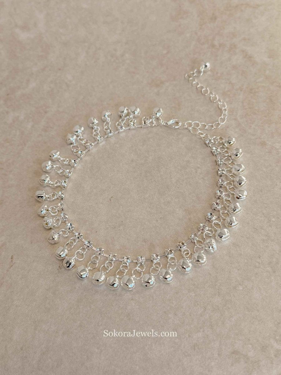Silver Tone Ghungroo Anklet – Bridal Payal (Sold Individually) - SOKORA JEWELSSilver Tone Ghungroo Anklet – Bridal Payal (Sold Individually)