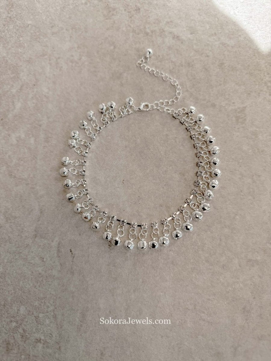 Silver Tone Ghungroo Anklet – Bridal Payal (Sold Individually) - SOKORA JEWELSSilver Tone Ghungroo Anklet – Bridal Payal (Sold Individually)