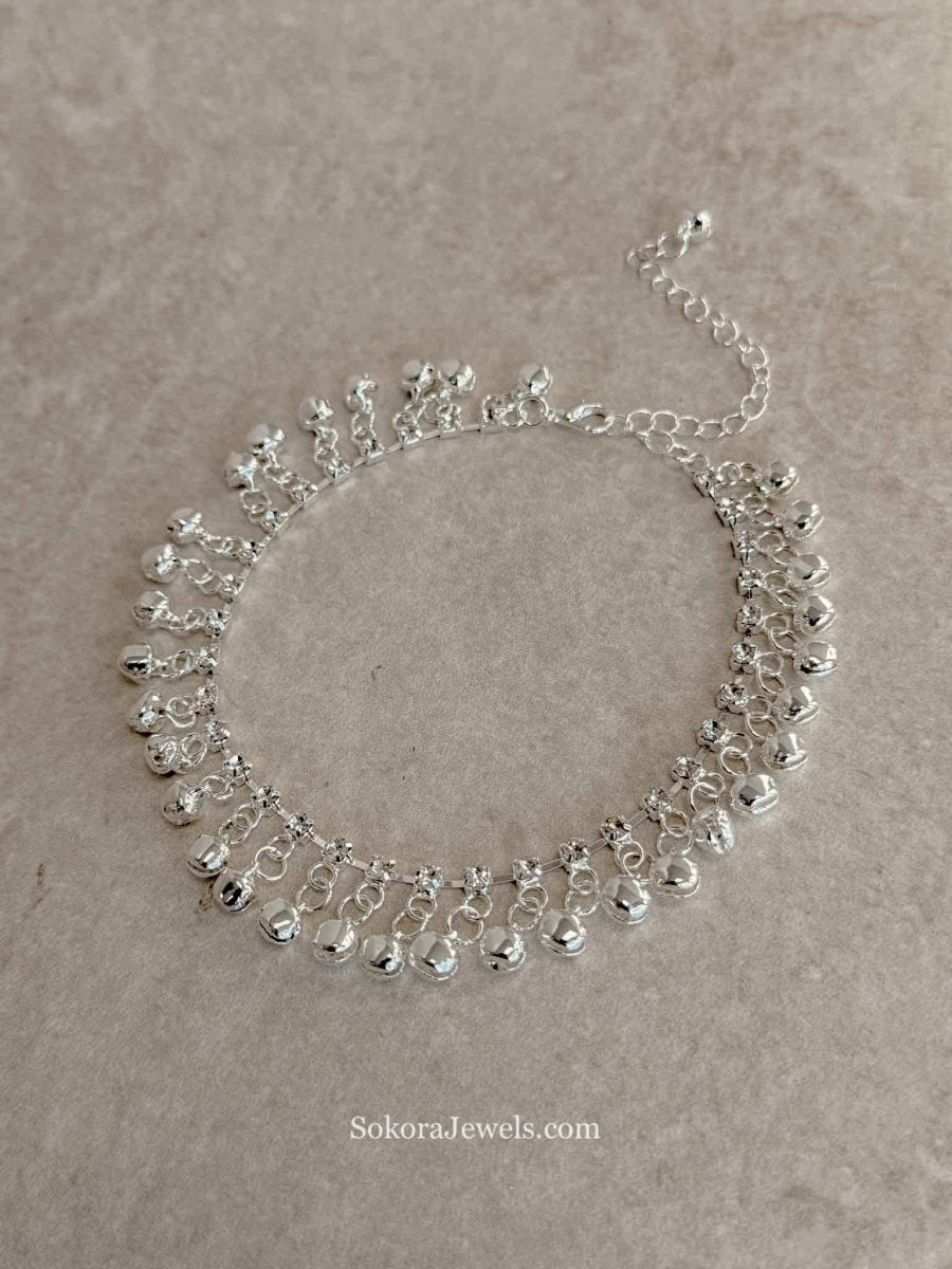 Silver Tone Ghungroo Anklet – Bridal Payal (Sold Individually) - SOKORA JEWELSSilver Tone Ghungroo Anklet – Bridal Payal (Sold Individually)