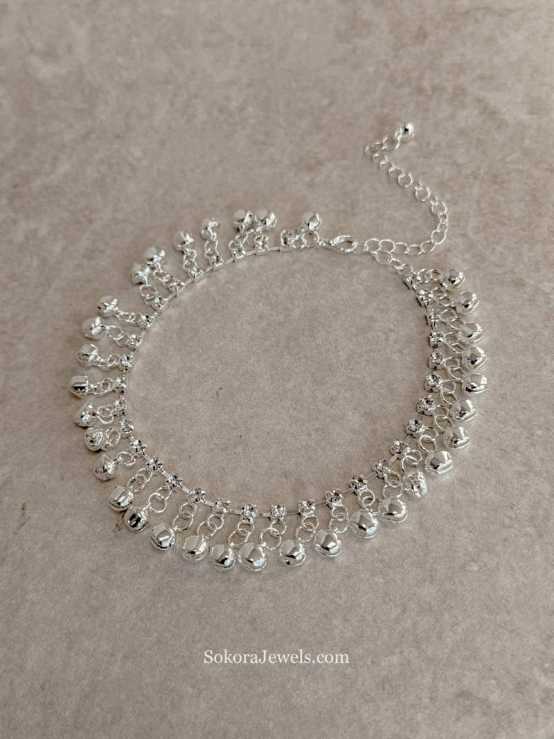Silver Tone Ghungroo Anklet – Bridal Payal (Sold Individually) - SOKORA JEWELSSilver Tone Ghungroo Anklet – Bridal Payal (Sold Individually)