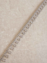Silver Zircon Bridal Waist Chain - SOKORA JEWELSSilver Zircon Bridal Waist Chain