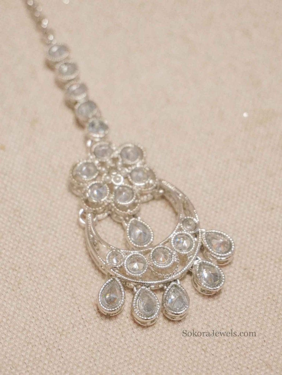 Silver Zircon Statement Tikka - SOKORA JEWELSSilver Zircon Statement Tikka