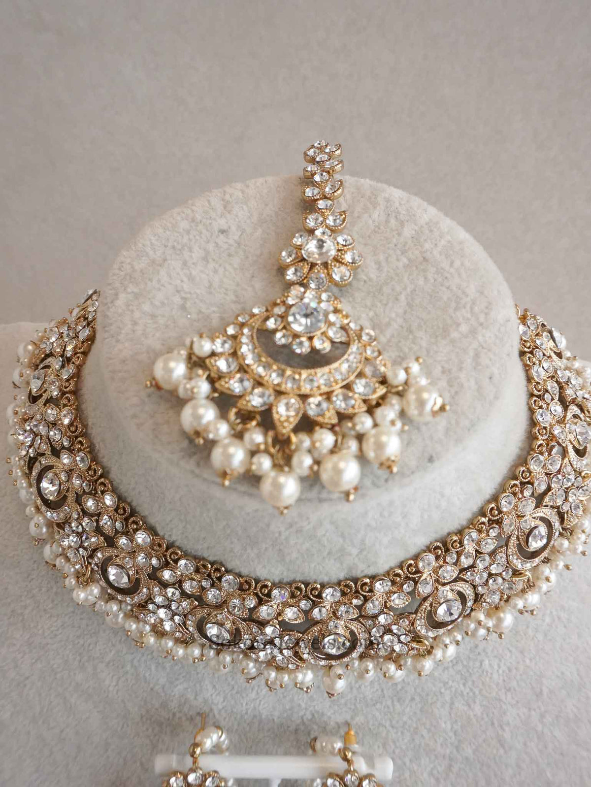 Simmi Double Bridal Necklace Set - Light Pink - SOKORA JEWELSSimmi Double Bridal Necklace Set - Light Pinknecklace sets