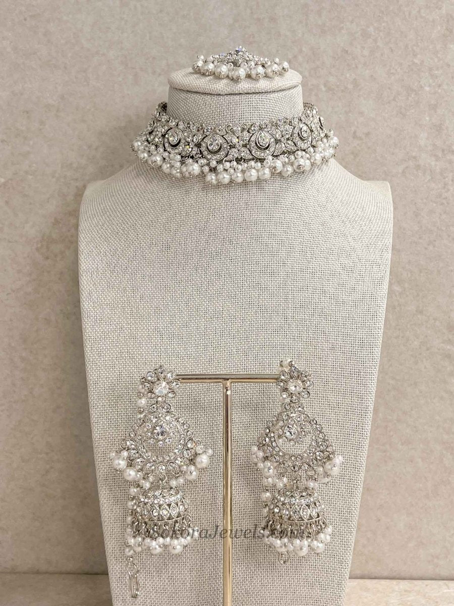 Simmi Silver Choker Set - SOKORA JEWELSSimmi Silver Choker Setnecklace sets