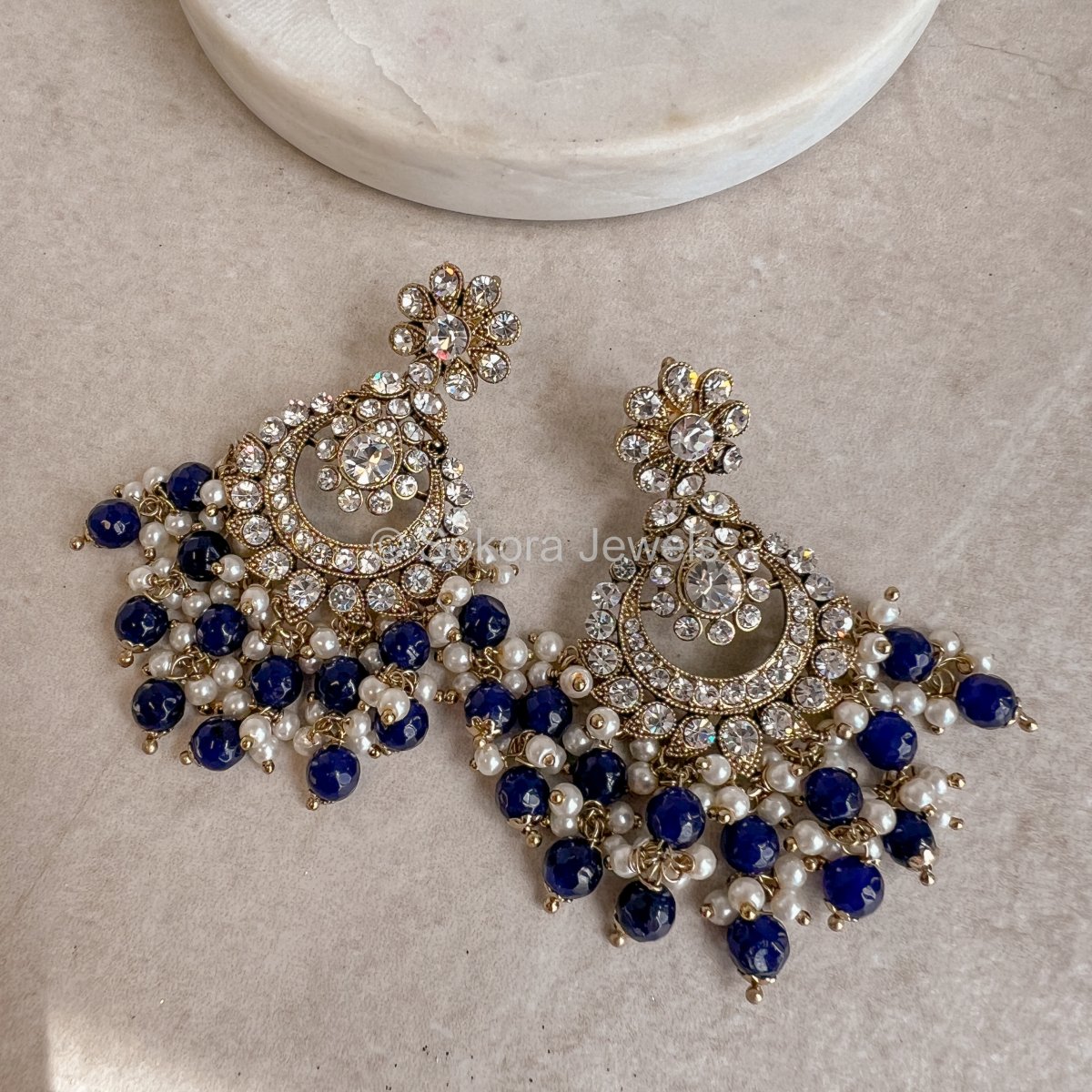 Simmi Small Earrings - Navy - SOKORA JEWELSSimmi Small Earrings - Navy