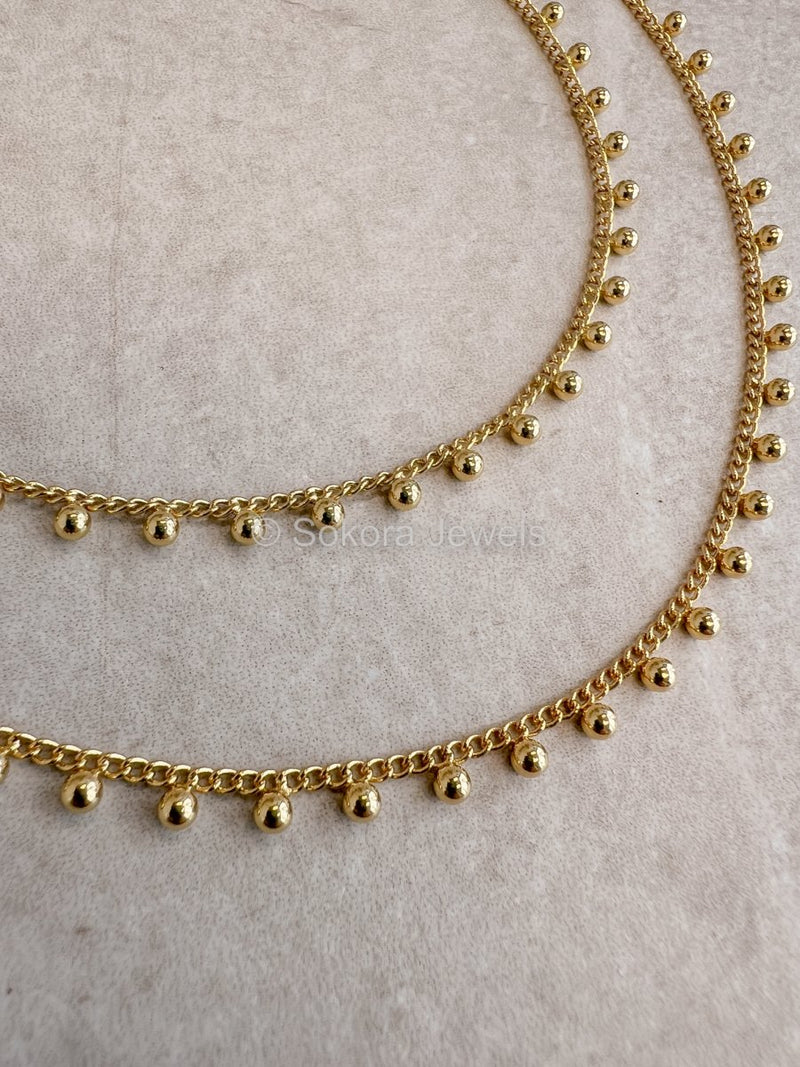 Simple Ball Anklets - Gold - SOKORA JEWELSSimple Ball Anklets - Gold