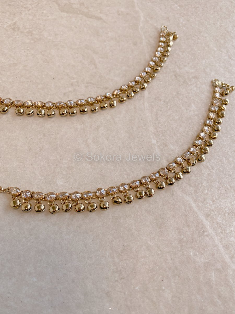 Simple Belled Anklets - Golden - SOKORA JEWELSSimple Belled Anklets - Golden