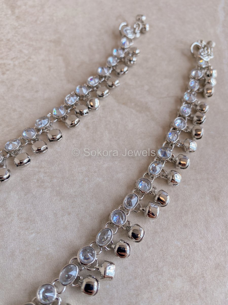 Simple Belled Anklets - Silver - SOKORA JEWELSSimple Belled Anklets - Silver