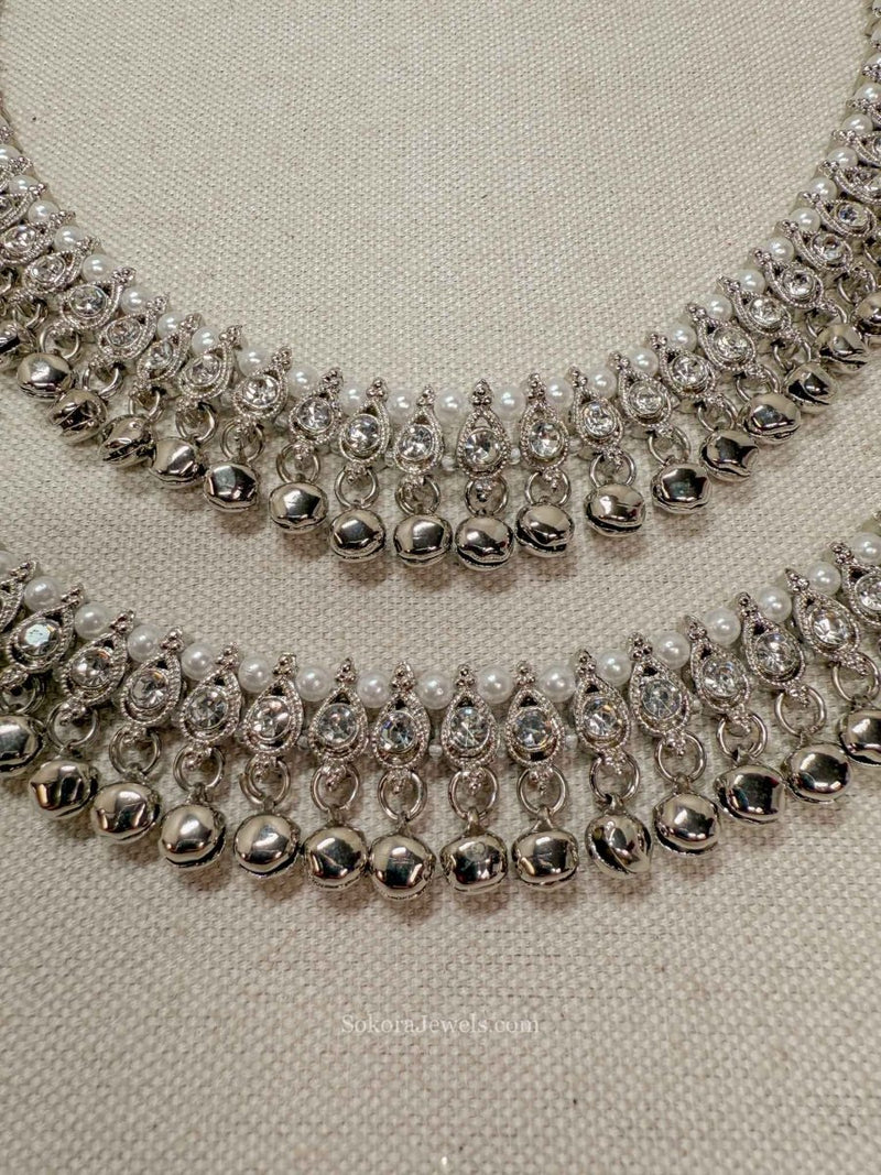Simple Belled Anklets - Silver - SOKORA JEWELSSimple Belled Anklets - Silver