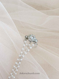 Simple Silver & Pearl Hand Harness - SOKORA JEWELSSimple Silver & Pearl Hand Harness
