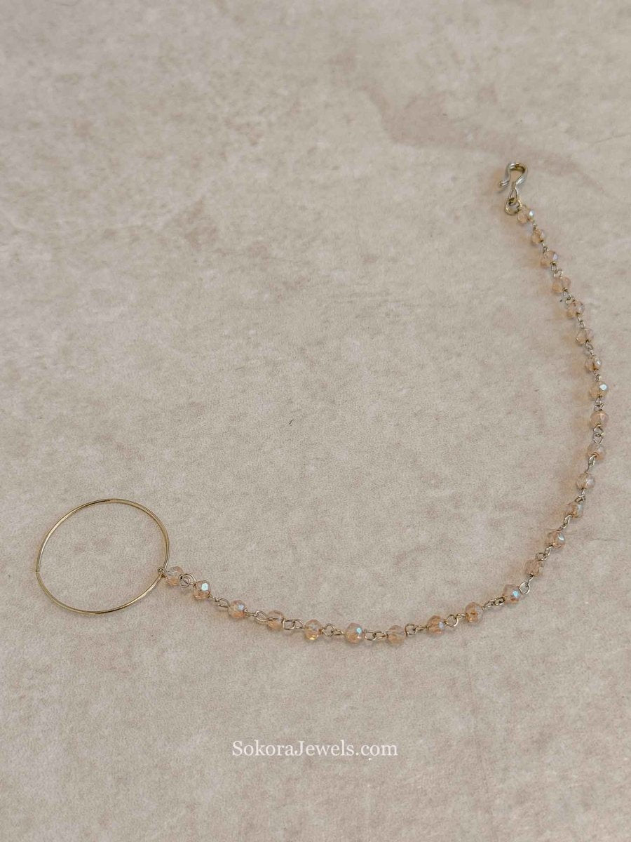 Simple Small Golden Nose Ring - Slide Type - SOKORA JEWELSSimple Small Golden Nose Ring - Slide Type
