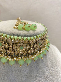 SIMPLY IMPERFECT: Antique Gold Choker Set - Mint - SOKORA JEWELSSIMPLY IMPERFECT: Antique Gold Choker Set - Mint