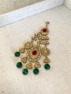 SIMPLY IMPERFECT: Small Antique Gold Jhumar - Green/Ruby - SOKORA JEWELSSIMPLY IMPERFECT: Small Antique Gold Jhumar - Green/Ruby
