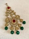 SIMPLY IMPERFECT: Small Antique Gold Jhumar - Green/Ruby - SOKORA JEWELSSIMPLY IMPERFECT: Small Antique Gold Jhumar - Green/Ruby
