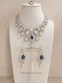 Simran Silver Base Necklace Set - SOKORA JEWELSSimran Silver Base Necklace SetNECKLACE SETS