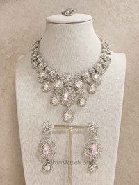 Simran Silver Base Necklace Set - SOKORA JEWELSSimran Silver Base Necklace SetNECKLACE SETS