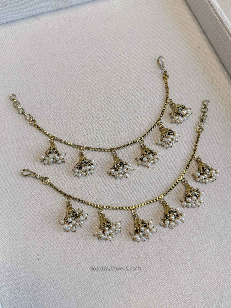 Single Line Jhumka Earring chains - SOKORA JEWELSSingle Line Jhumka Earring chainsEARRINGS