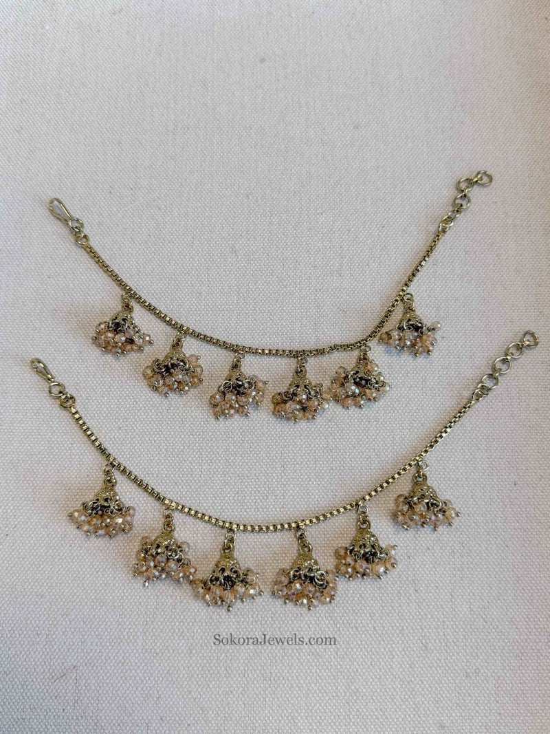 Single Line Jhumka Earring chains - SOKORA JEWELSSingle Line Jhumka Earring chainsEARRINGS