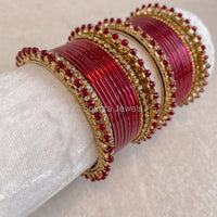 Sitara Bangle Set - Maroon - SOKORA JEWELSSitara Bangle Set - MaroonBANGLES