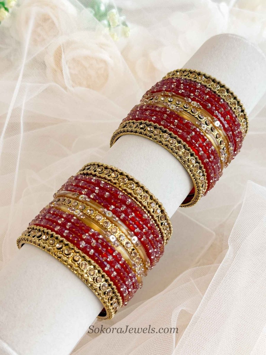 Size 2.2 Red Pink Bangle set - SOKORA JEWELSSize 2.2 Red Pink Bangle setBANGLES