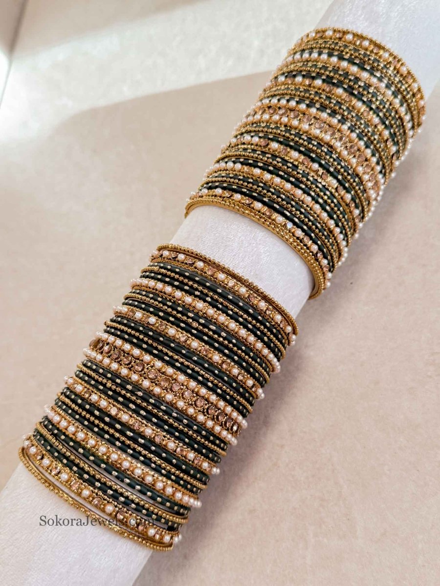 (Slightly Imperfect) 2.4 Dark Green set - SOKORA JEWELS(Slightly Imperfect) 2.4 Dark Green setBANGLES