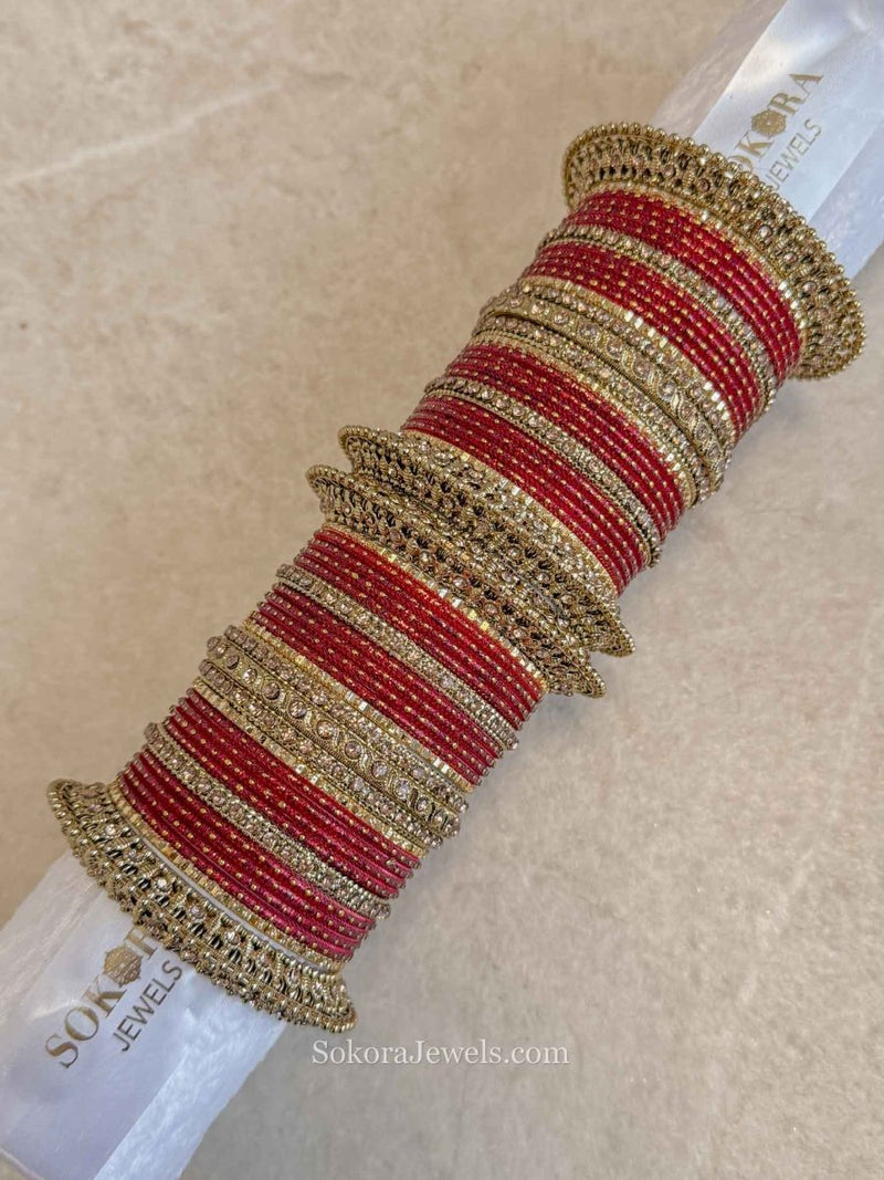 (Slightly Imperfect) 2.4 Dark Red set - SOKORA JEWELS(Slightly Imperfect) 2.4 Dark Red setBANGLES