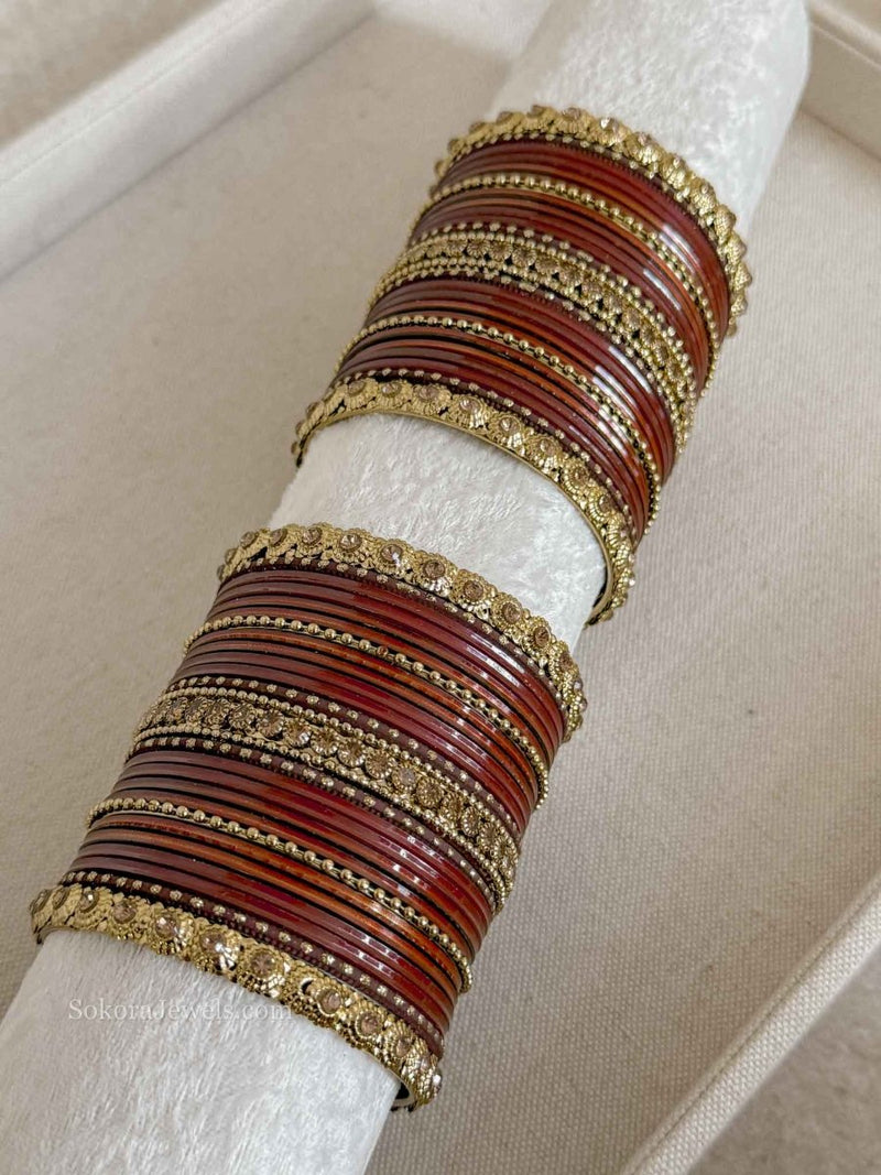 Slightly Imperfect: 2.6 Brown bangle set - SOKORA JEWELSSlightly Imperfect: 2.6 Brown bangle setBANGLES