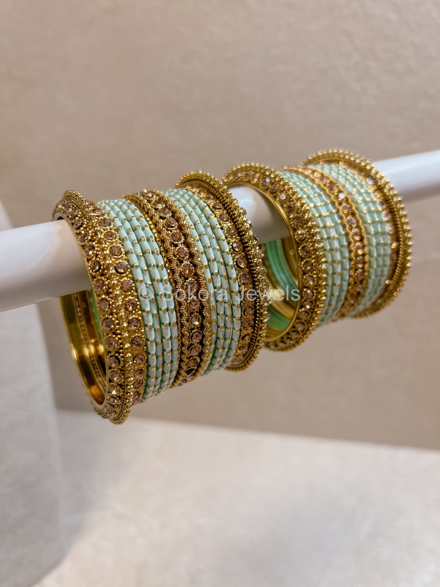 (Slightly Imperfect) 2.6 Clearance Bangle set Mint - SOKORA JEWELS(Slightly Imperfect) 2.6 Clearance Bangle set MintBANGLES