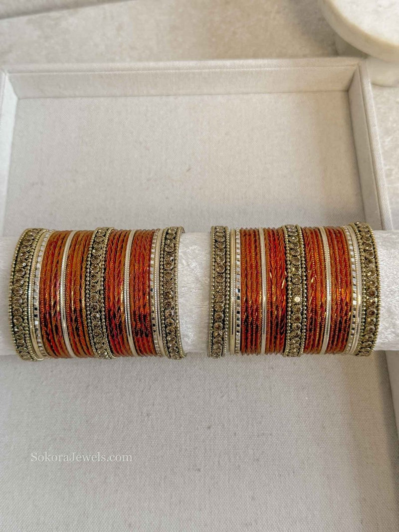 Slightly Imperfect: 2.6 Clearance Rusty Orange Bangle Set - SOKORA JEWELSSlightly Imperfect: 2.6 Clearance Rusty Orange Bangle SetBANGLES