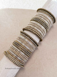 (Slightly Imperfect) 2.6 Clear/Gold Bangle set - SOKORA JEWELS(Slightly Imperfect) 2.6 Clear/Gold Bangle setBANGLES