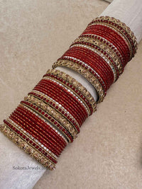 (Slightly Imperfect) 2.6 Maroon bangle set - SOKORA JEWELS(Slightly Imperfect) 2.6 Maroon bangle setBANGLES
