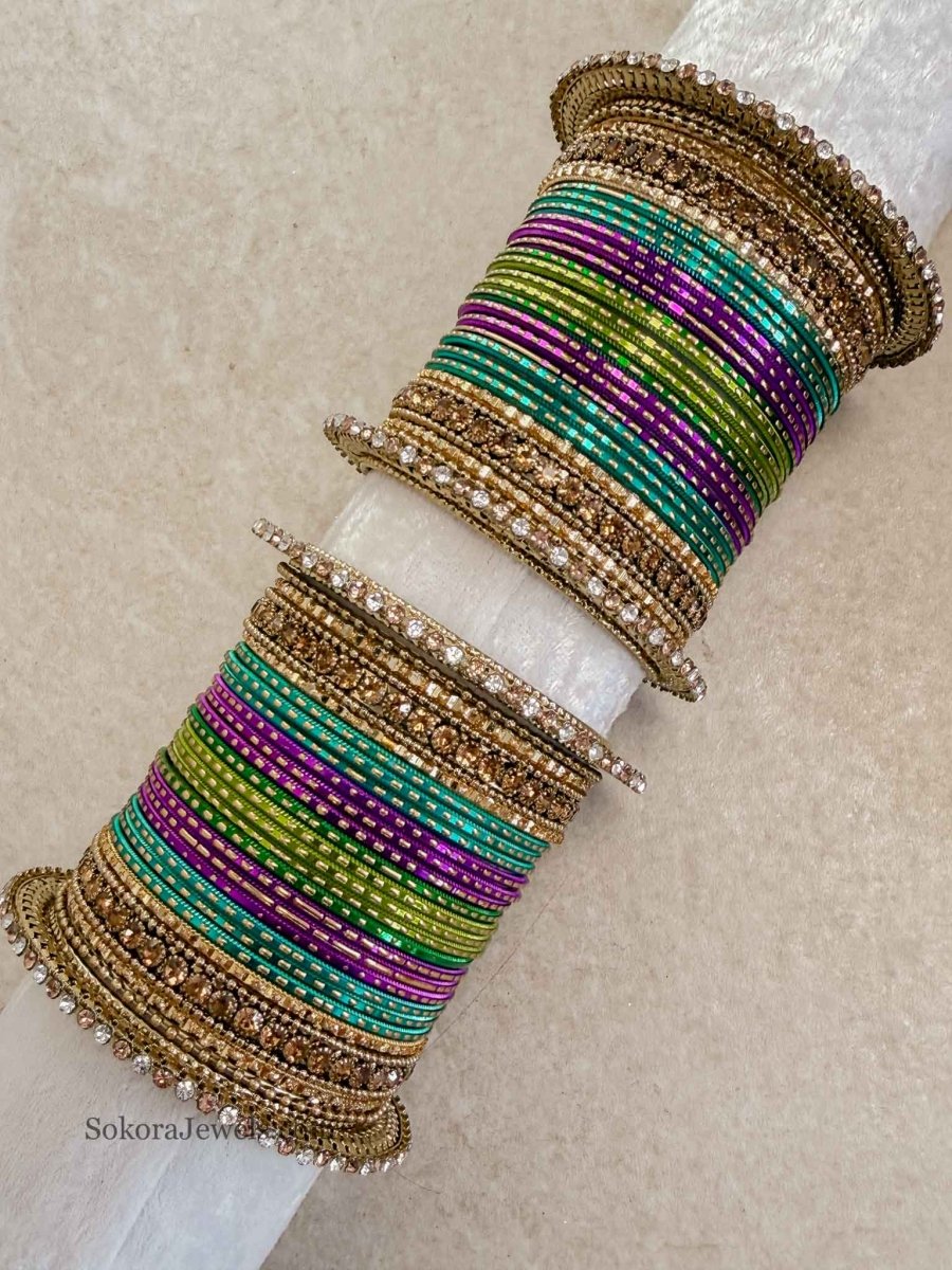 (Slightly imperfect) 2.6 Multicolour Bangle set - SOKORA JEWELS(Slightly imperfect) 2.6 Multicolour Bangle setBANGLES