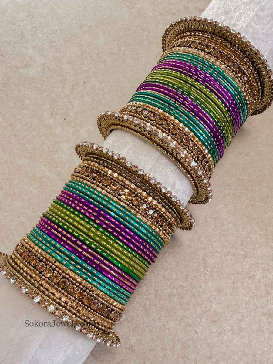 (Slightly imperfect) 2.6 Multicolour Bangle set - SOKORA JEWELS(Slightly imperfect) 2.6 Multicolour Bangle setBANGLES