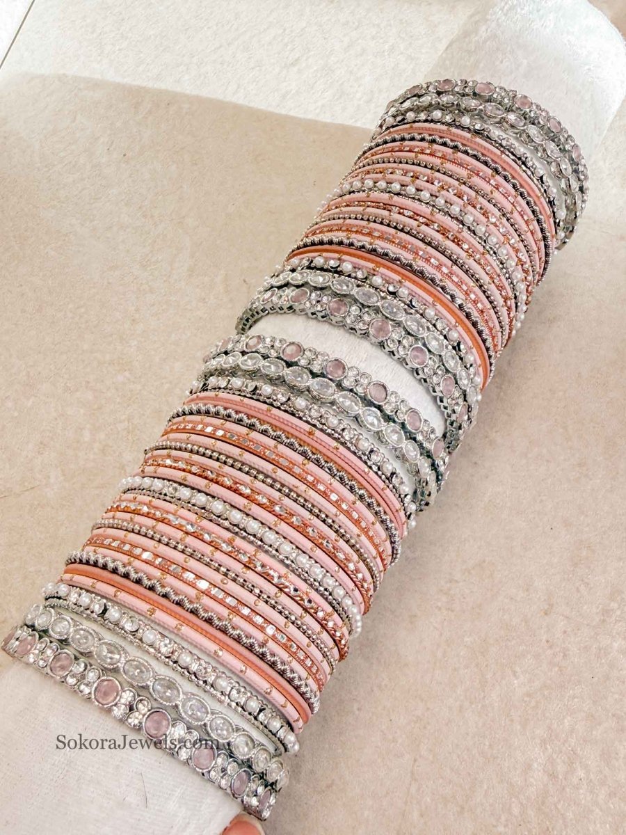 Slightly Imperfect: 2.6 peach bangle set - SOKORA JEWELSSlightly Imperfect: 2.6 peach bangle setBANGLES